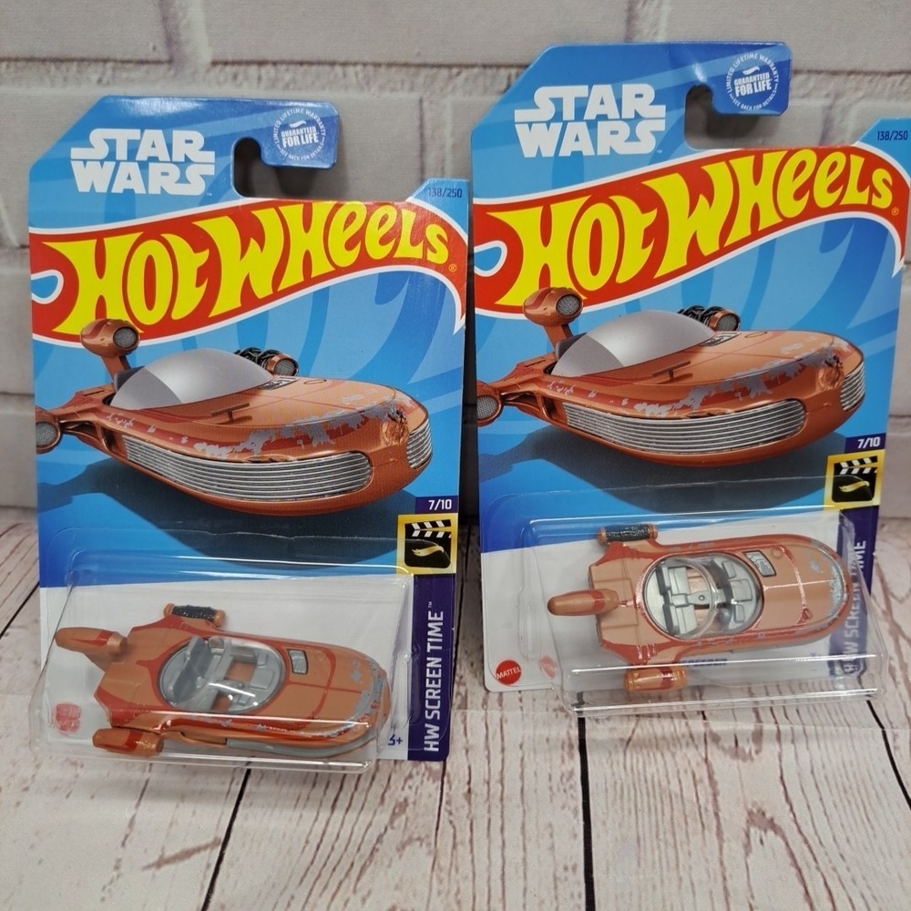 HOT WHEELS - STAR WARS - X-34 LANDSPEEDER - HW SCREEN TIME #7/10 - Lot Of 2 New